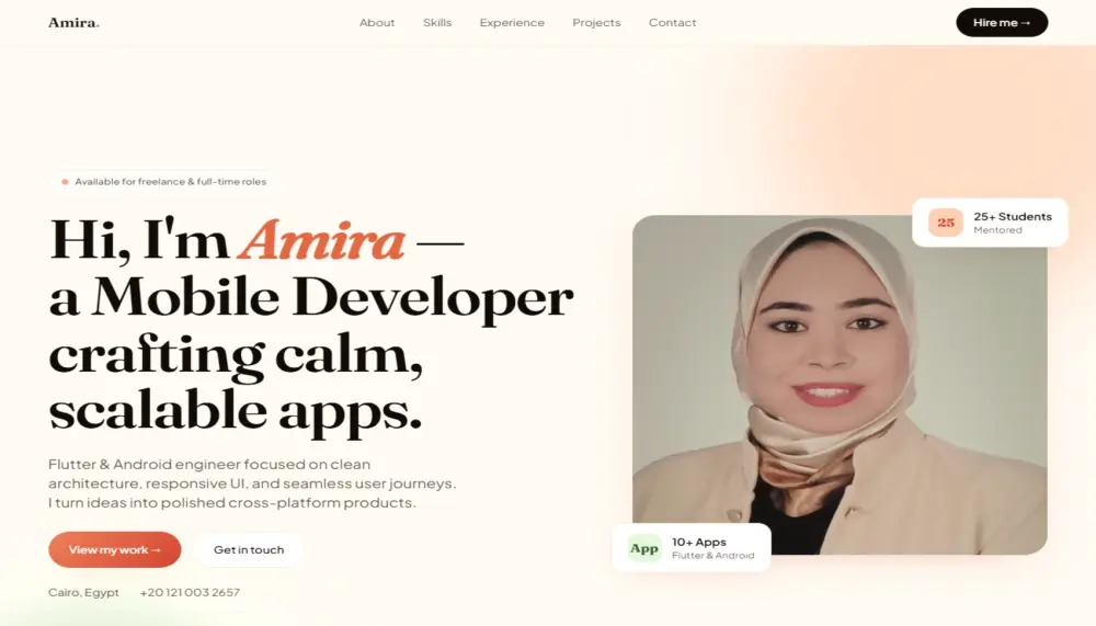 تصميم موقع Portfolio احترافي ومتجاوب لعرض أعمالك وخبراتك