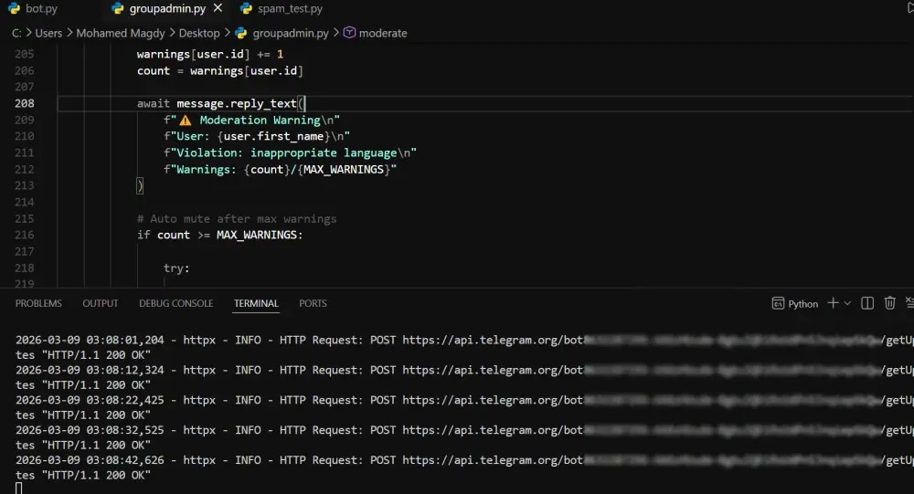 تصميم وبرمجة بوت تيليجرام احترافي حسب طلبك