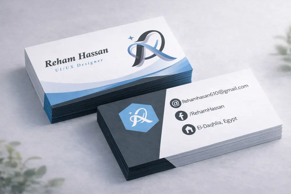 تصميم كارت شخصي او بطاقة اعمال احترافية وجاهزة للطباعة