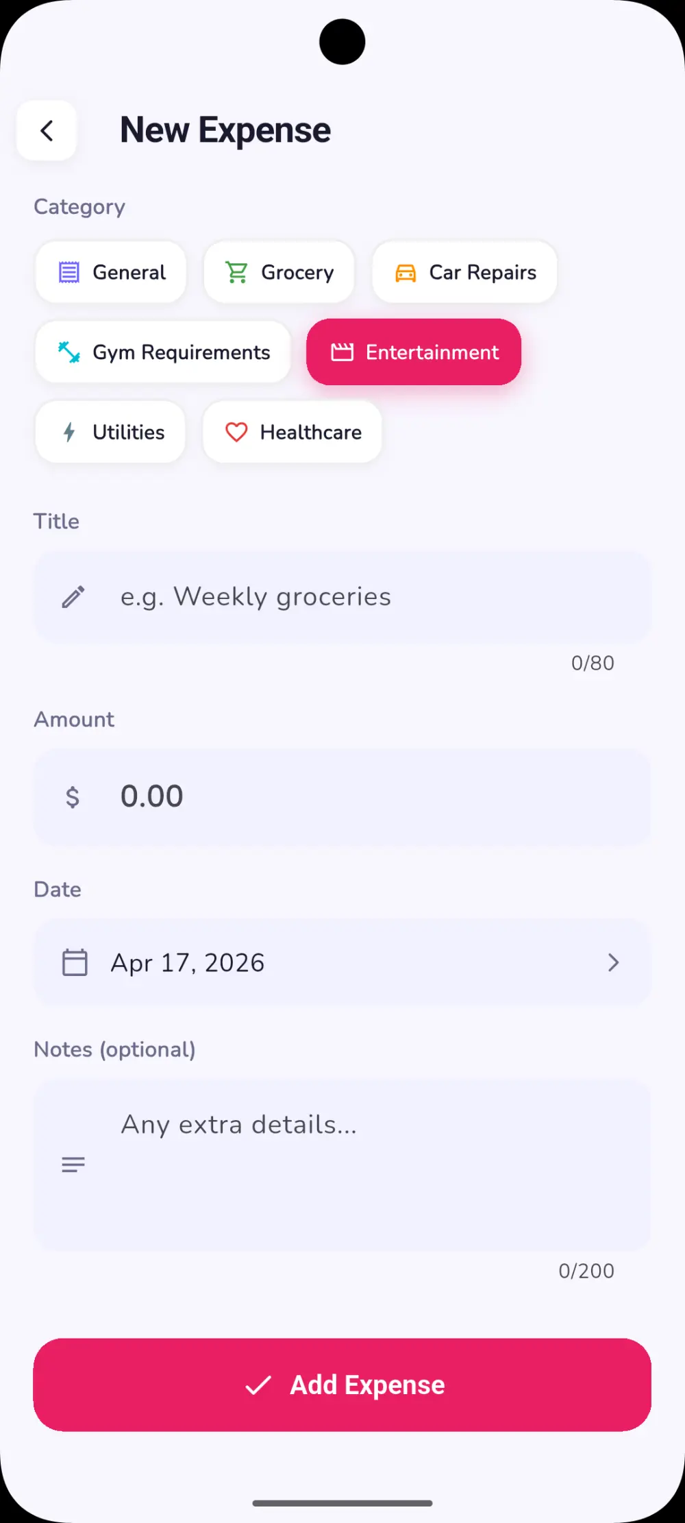Spendly — Expense Tracker App Personal Finance & Budget Tracking App