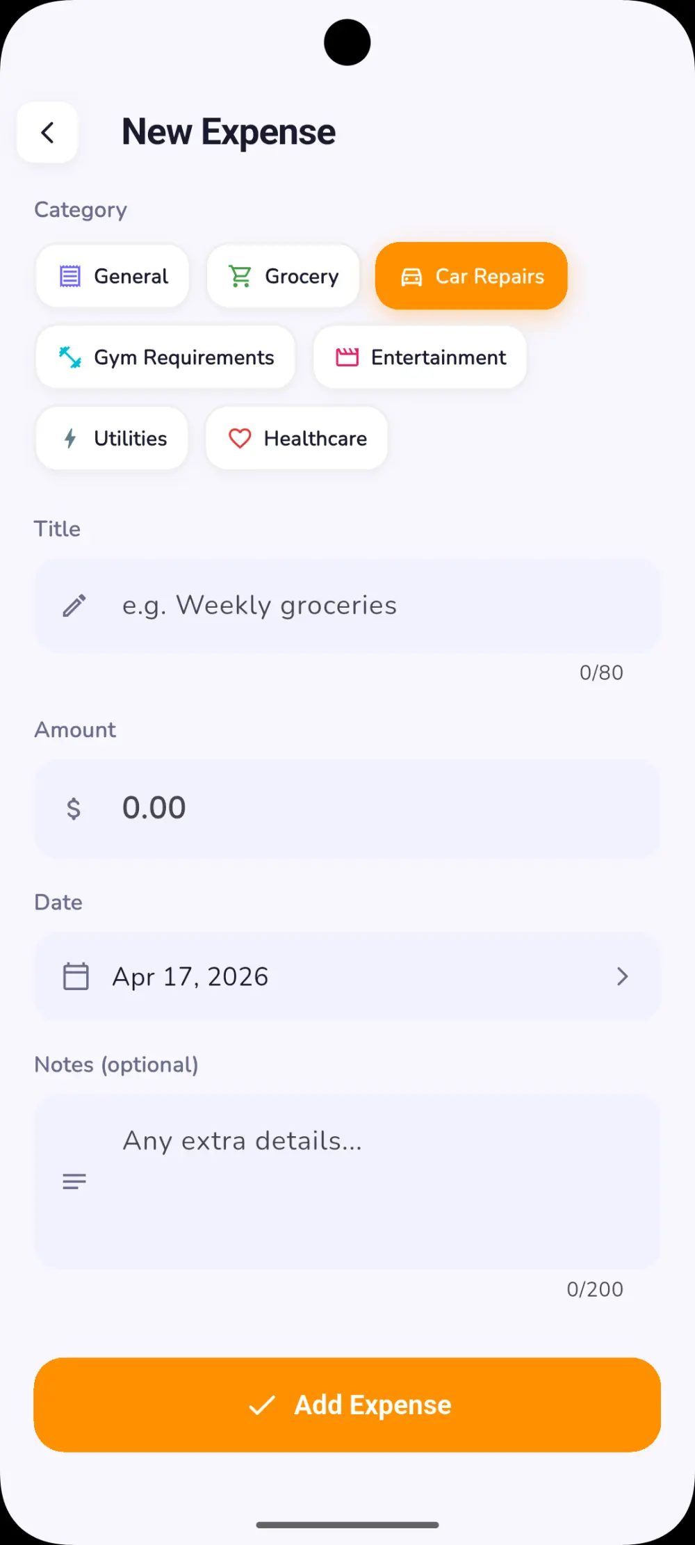 Spendly — Expense Tracker App Personal Finance & Budget Tracking App