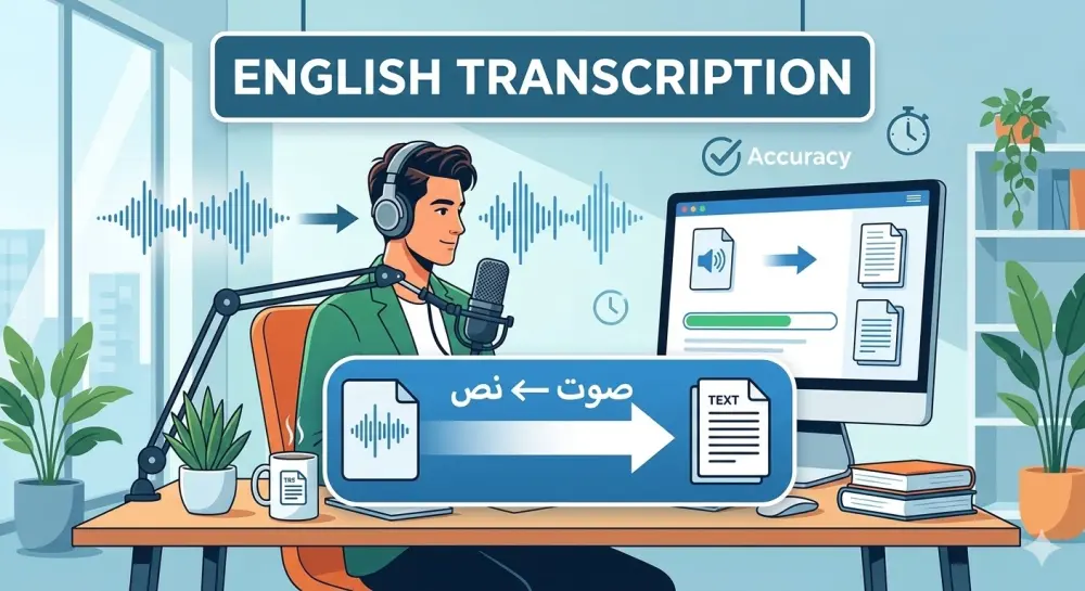 تفريغ الصوتيات الإنجليزية إلى نص مكتوب بدقة واحترافية