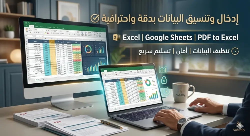إدخال وتنسيق البيانات بدقة واحترافية على Excel و Google Sheets
