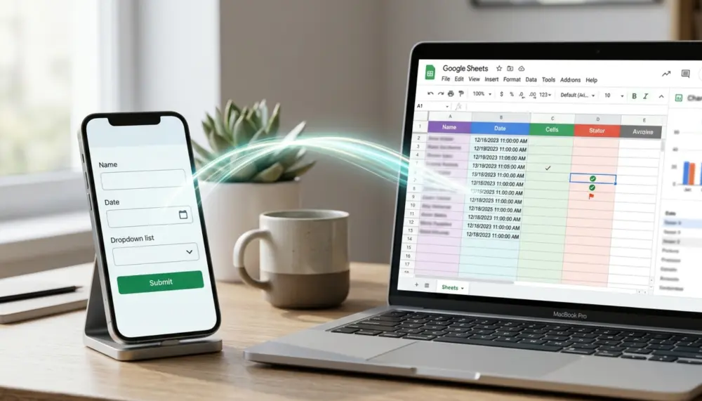 تصميم واجهة ويب إحترافية لإدخال بيانات لجداول Google Sheets