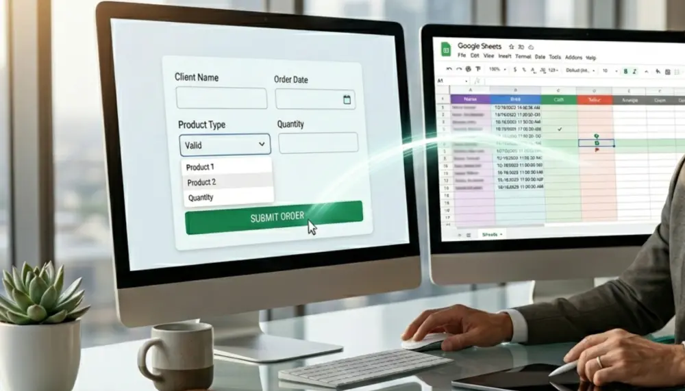 تصميم واجهة ويب إحترافية لإدخال بيانات لجداول Google Sheets