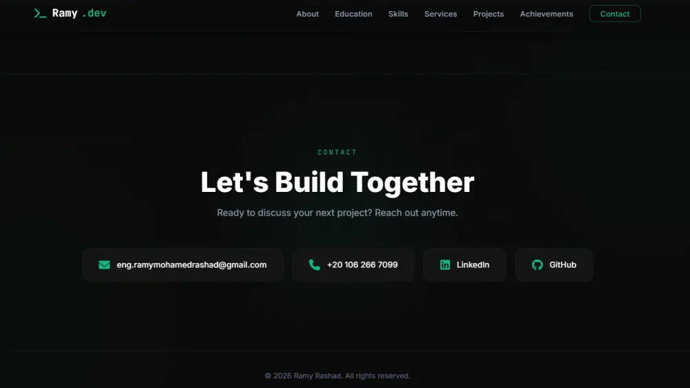 تصميم وبرمجة موقع شخصي Portfolio