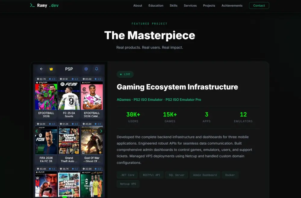 تصميم وبرمجة موقع شخصي Portfolio