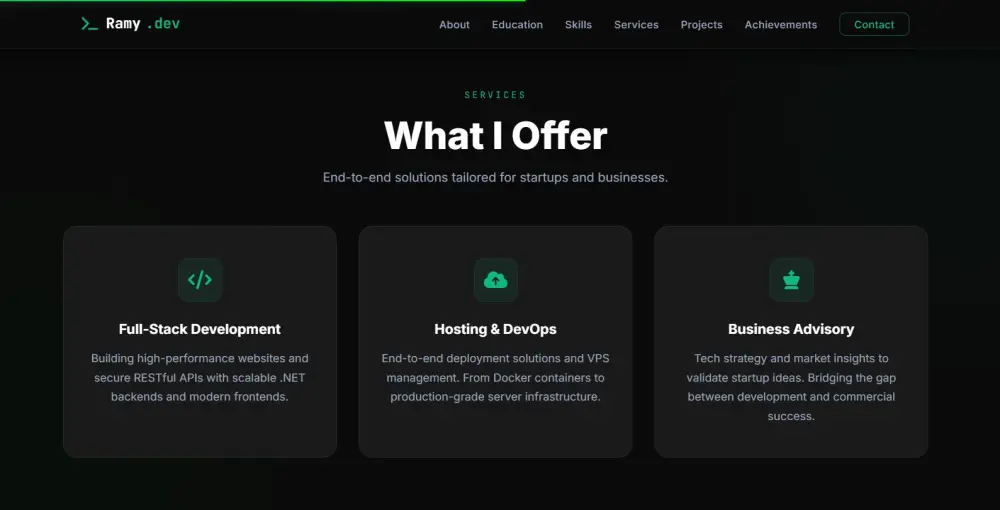 تصميم وبرمجة موقع شخصي Portfolio