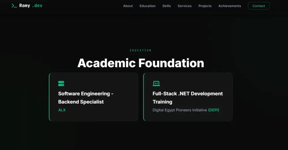 تصميم وبرمجة موقع شخصي Portfolio