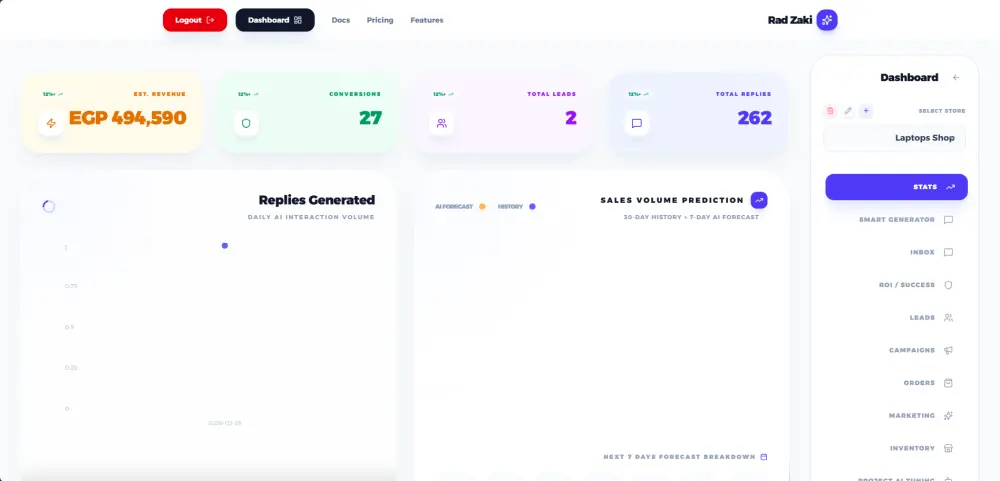 ستحصل على موقع Saas جديد حسب طلبك و Chatbot حسب احتياجك في داخل الموقع بتقنية الذكاء الاصطناعي باستخدام Next.js و DeepSeek عدد الصفحات (7) عدد المراجعات التي سيُجريها المختص (3) محتوى متجاوب و جذر الكود الخاص بالمشروع (Source Code)