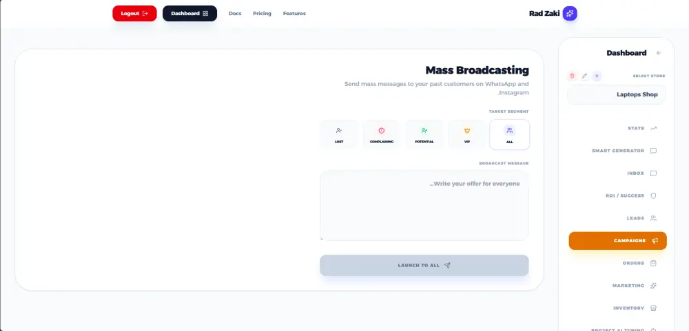 ستحصل على موقع Saas جديد حسب طلبك و Chatbot حسب احتياجك في داخل الموقع بتقنية الذكاء الاصطناعي باستخدام Next.js و DeepSeek عدد الصفحات (7) عدد المراجعات التي سيُجريها المختص (3) محتوى متجاوب و جذر الكود الخاص بالمشروع (Source Code)