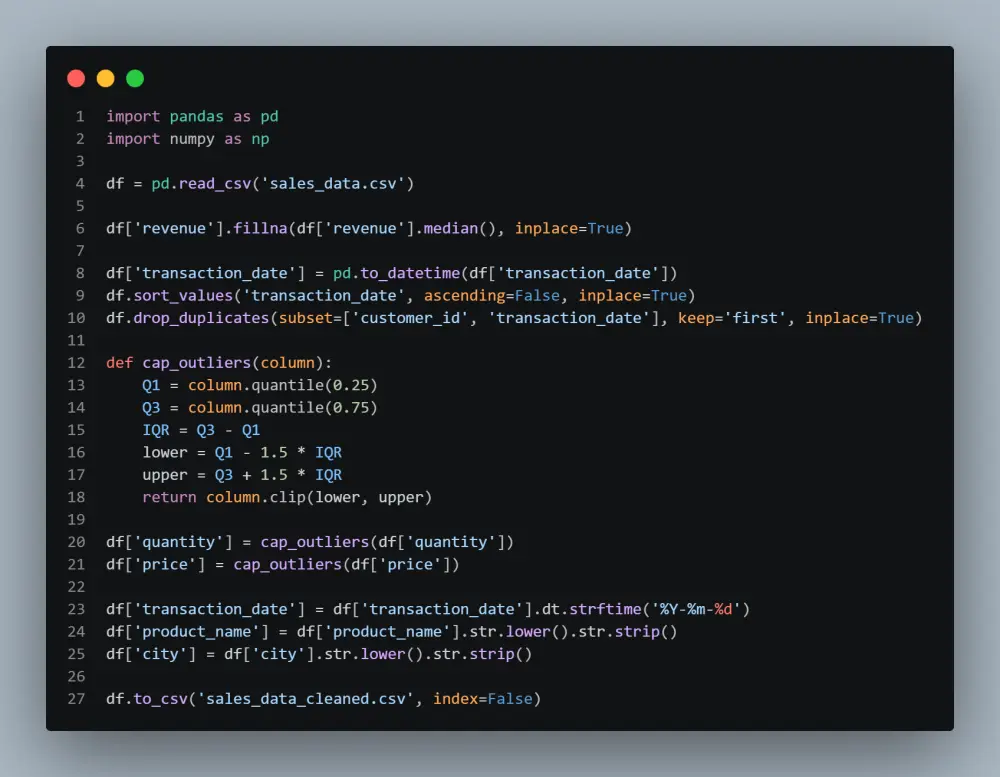 تنظيف البيانات باستخدام  python