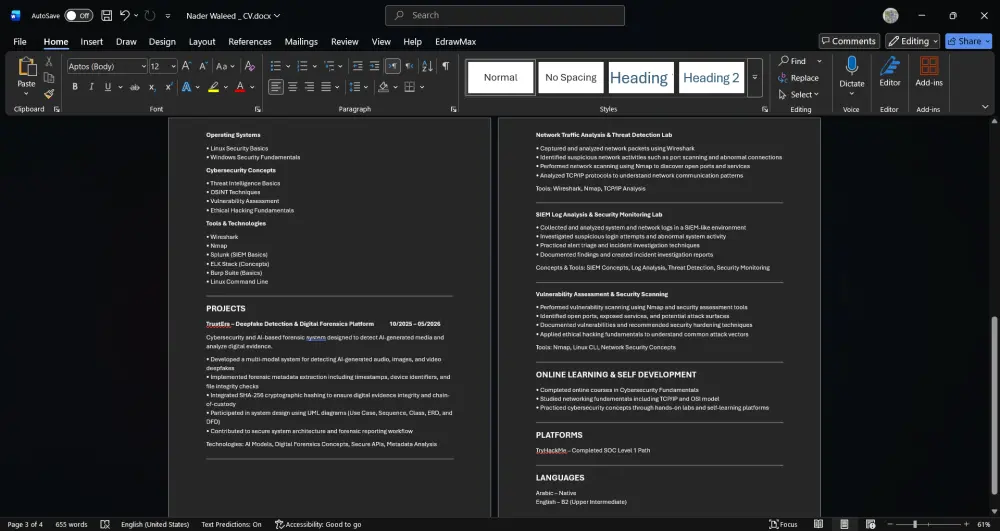 سأصمم لك سيرة ذاتية احترافية متوافقة مع ATS لزيادة فرص قبولك في الوظائف