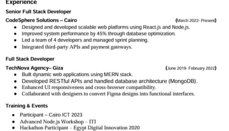 كتابة وتصميم سيرة ذاتية احترافية متوافقة مع ATS