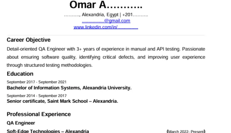 كتابة وتصميم سيرة ذاتية احترافية متوافقة مع ATS