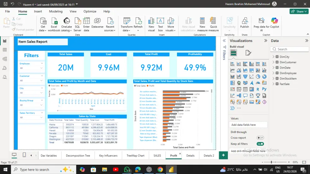 بناء لوحة تحكم (Dashboard) احترافية لتحليل البيانات على Excel و power pi