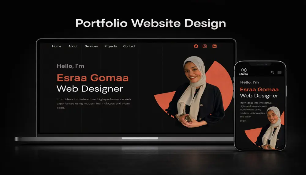 تصميم موقع Portfolio شخصي احترافي Responsive