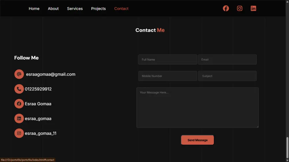 تصميم موقع Portfolio شخصي احترافي Responsive