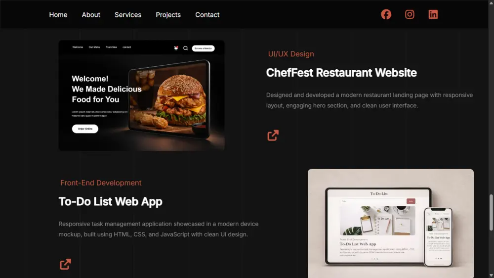 تصميم موقع Portfolio شخصي احترافي Responsive