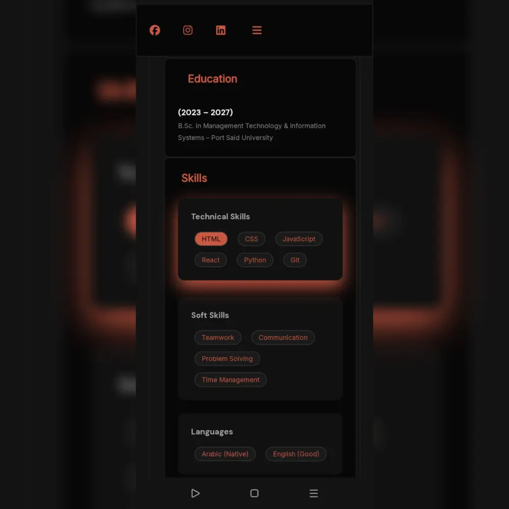 تصميم موقع Portfolio شخصي احترافي Responsive
