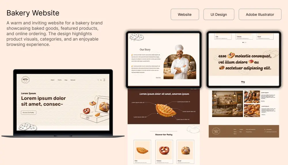 تصميم واجهة رئيسية لموقع ويب احترافي UI UX متجاوبة باستخدام Figma