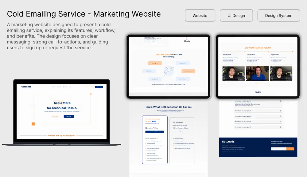 تصميم واجهة رئيسية لموقع ويب احترافي UI UX متجاوبة باستخدام Figma