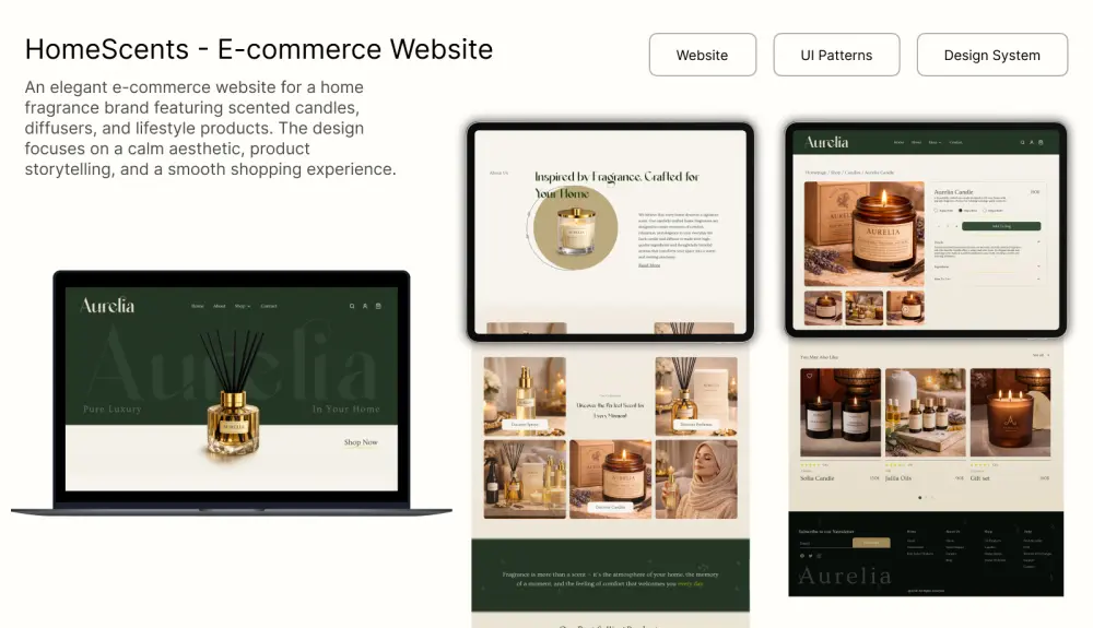 تصميم واجهة رئيسية لموقع ويب احترافي UI UX متجاوبة باستخدام Figma