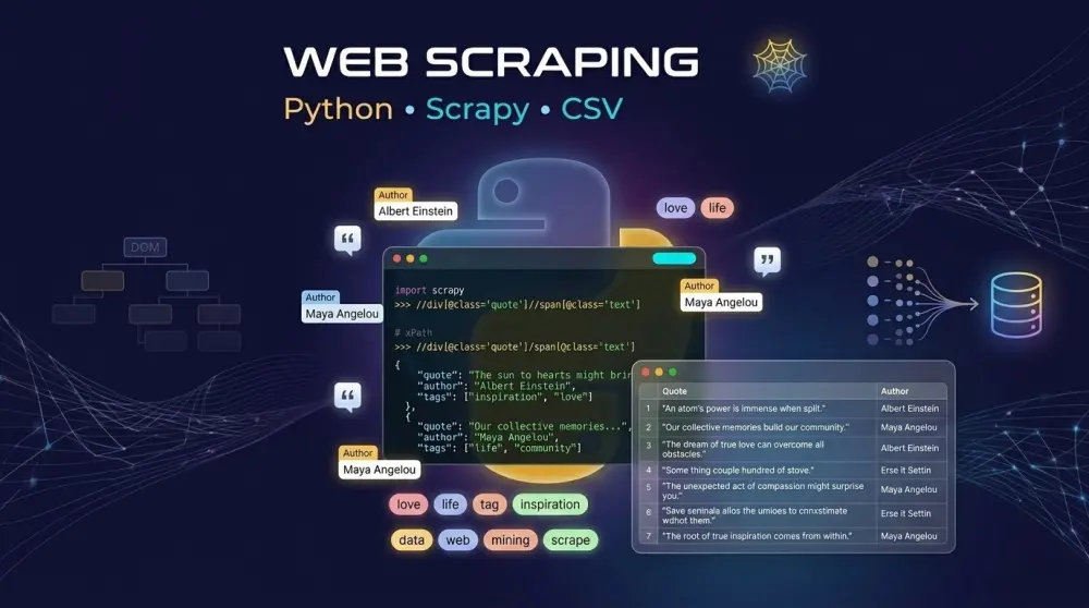 "سأقوم ببناء سكربت Python احترافي لسحب البيانات من أي موقع وتنظيفها (Scrapy)"