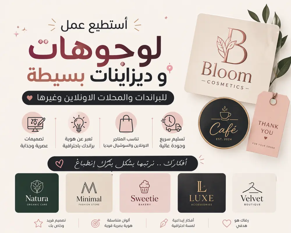 تصميم شعارات و لوجوهات و عمل ديزاينات بسيطه