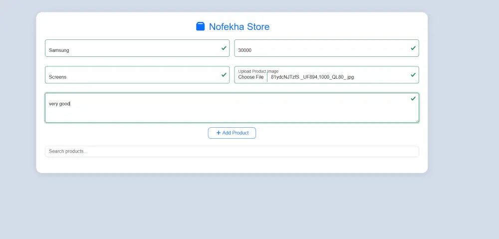 inventory website to add products