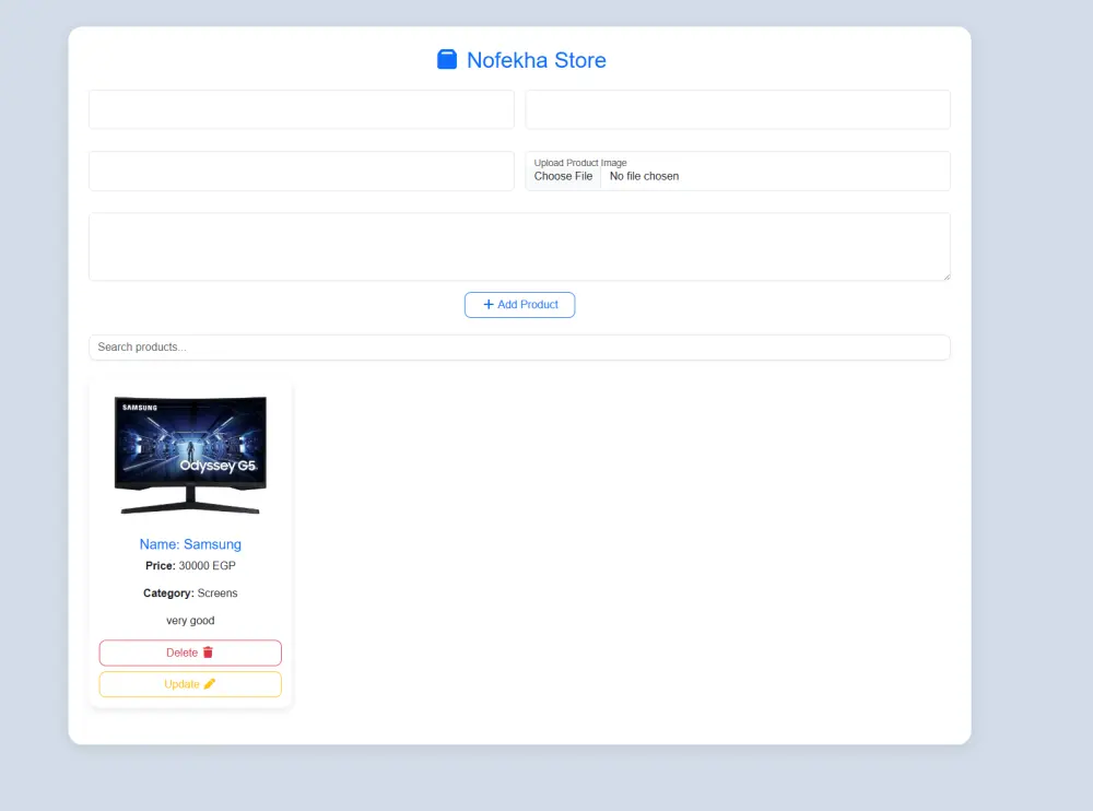 inventory website to add products