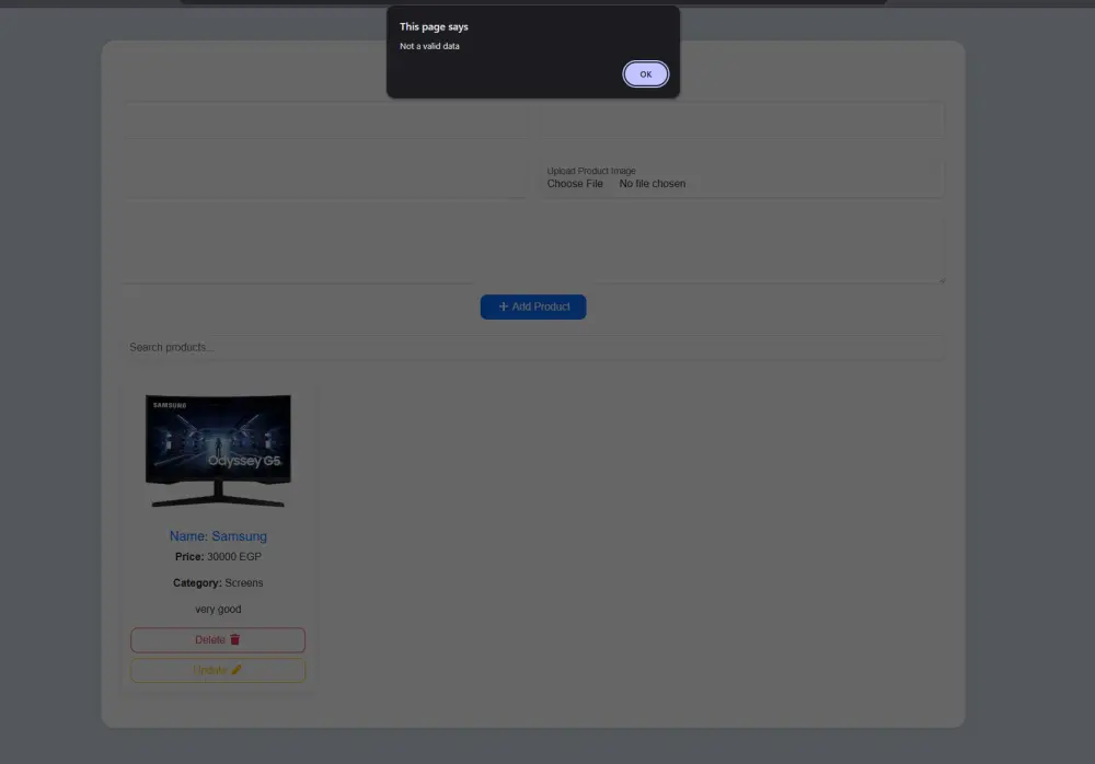 inventory website to add products