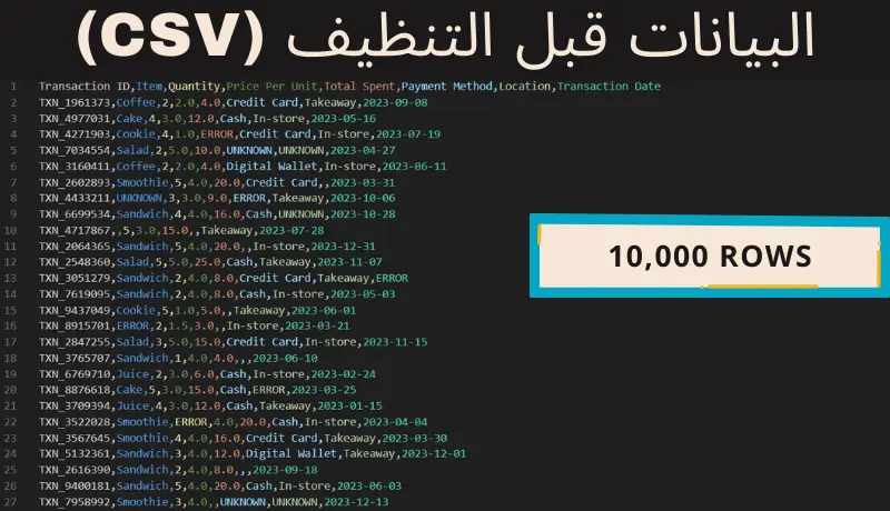 تنظيف ومعالجة ملفات Excel و CSV باستخدام Python
