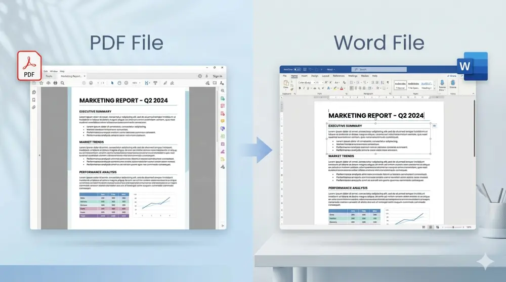 تحويل ملفات PDF إلى Word بدقة عالية مع الحفاظ على التنسيق