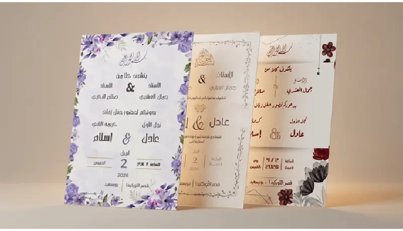 تصميم دعوات زفاف عصرية ومميزة بتفاصيل جذابة