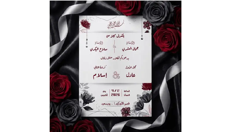 تصميم دعوات زفاف عصرية ومميزة بتفاصيل جذابة