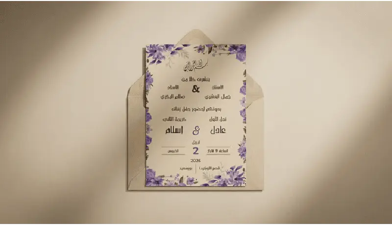 تصميم دعوات زفاف عصرية ومميزة بتفاصيل جذابة