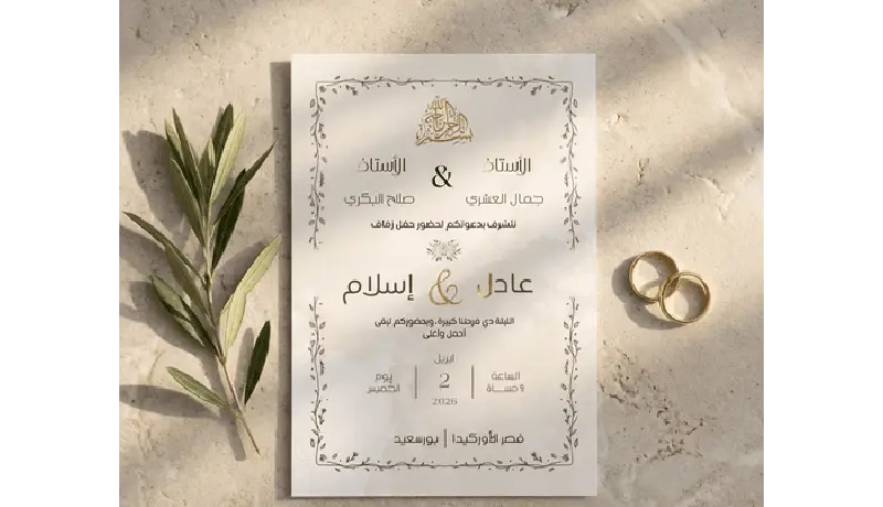 تصميم دعوات زفاف عصرية ومميزة بتفاصيل جذابة