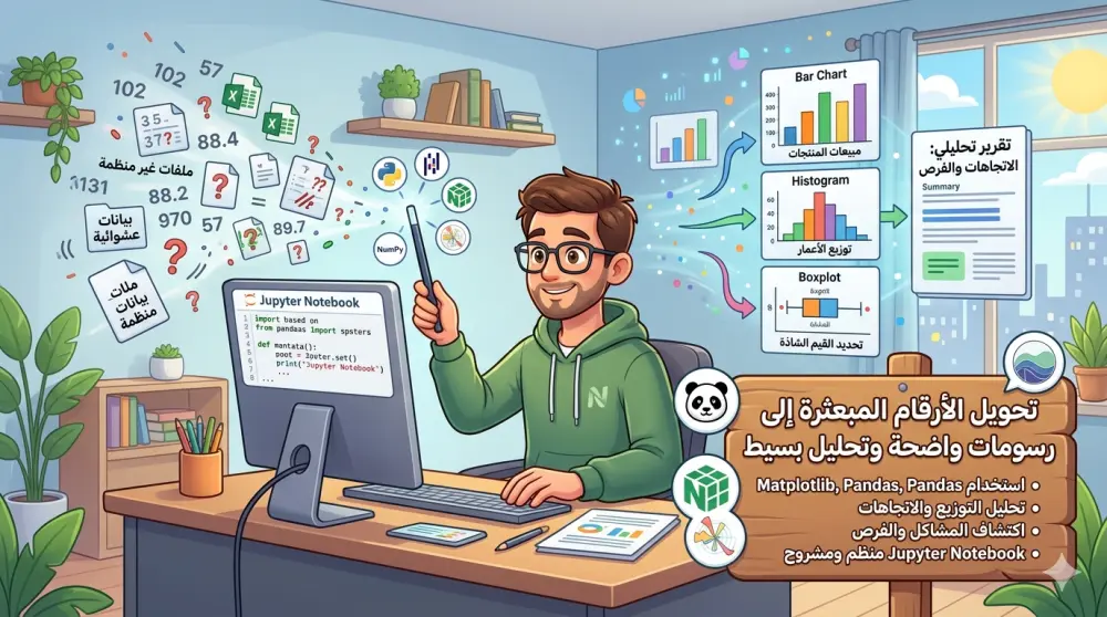 تنظيف و تحليل بيانات مع رسوم توضيحيه باستخدام python