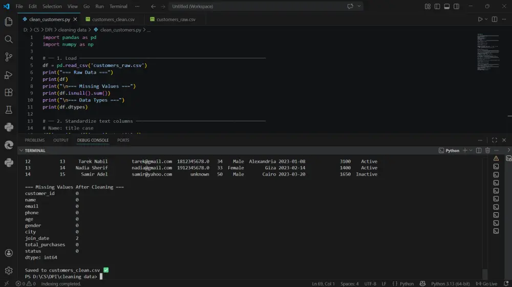 سأنظّف بياناتك في Excel وCSV باستخدام Python Pandas