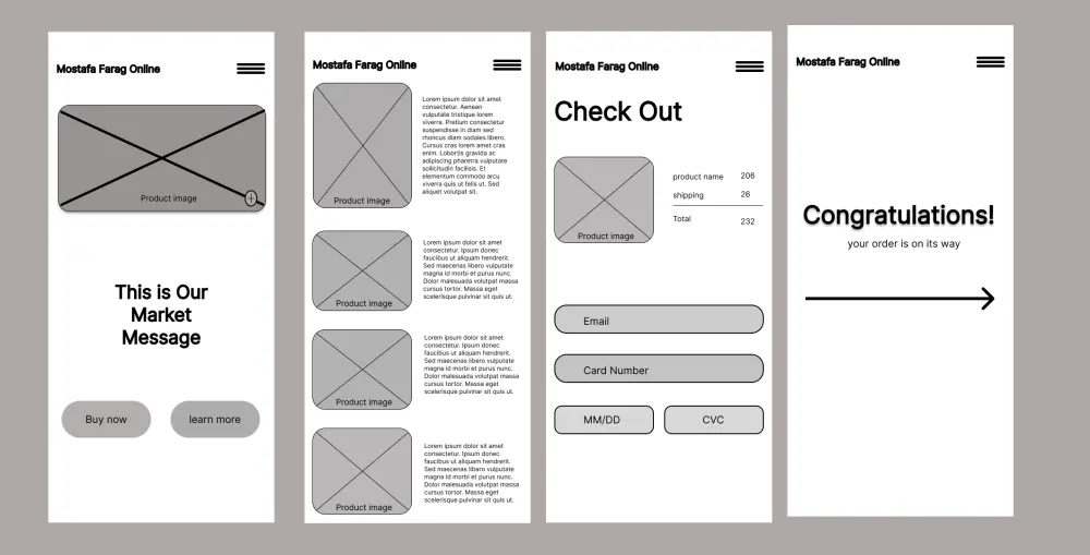 رسم Wireframe لصفحة أو تطبيق