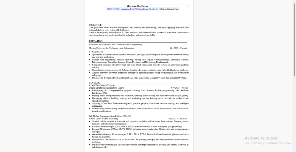 تصميم وكتابة CV احترافي متوافق مع أنظمة ATS بالعربي والإنجليزي