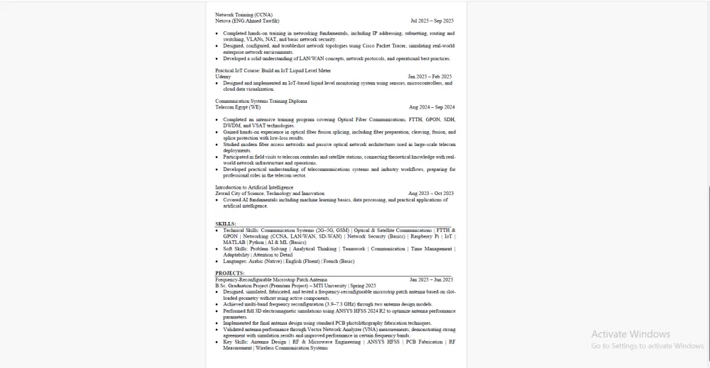 تصميم وكتابة CV احترافي متوافق مع أنظمة ATS بالعربي والإنجليزي