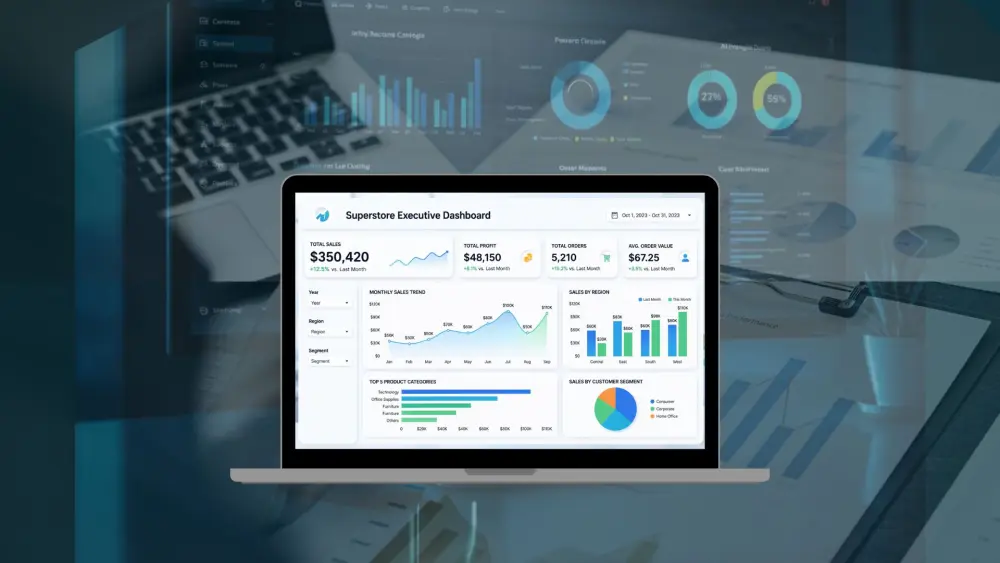 خدمة تحليل البيانات وتصميم لوحات تحكم تفاعيلية  بإستخدام Power Bi و Excel
