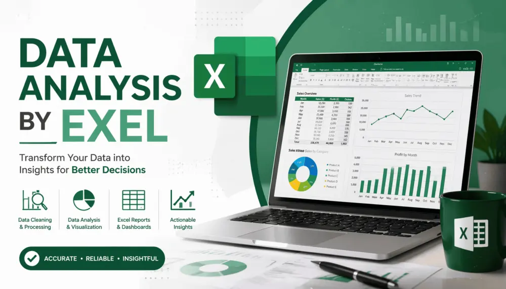 تحليل البيانات باستخدام Excel مع تصميم تقارير ولوحات تحكم احترافية