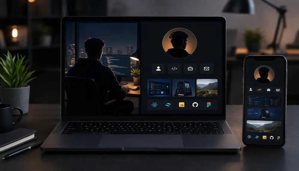 تصميم موقع شخصي عصري (Portfolio)