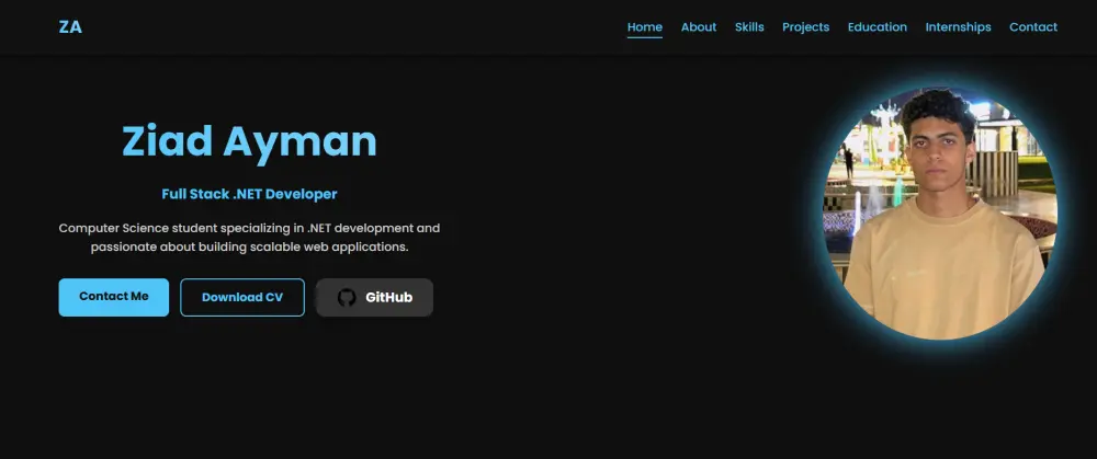 تصميم موقع شخصي عصري (Portfolio)