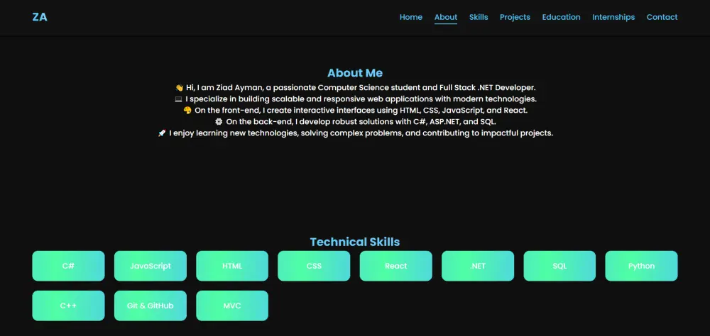 تصميم موقع شخصي عصري (Portfolio)