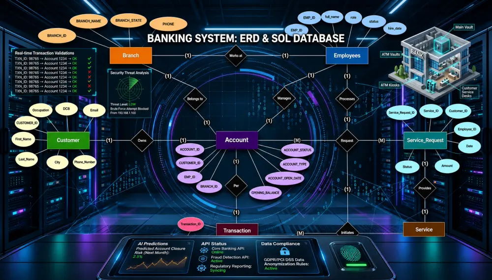 إنشاء قاعدة بيانات منظمة مع علاقات وجداول SQL وتصميم ERD