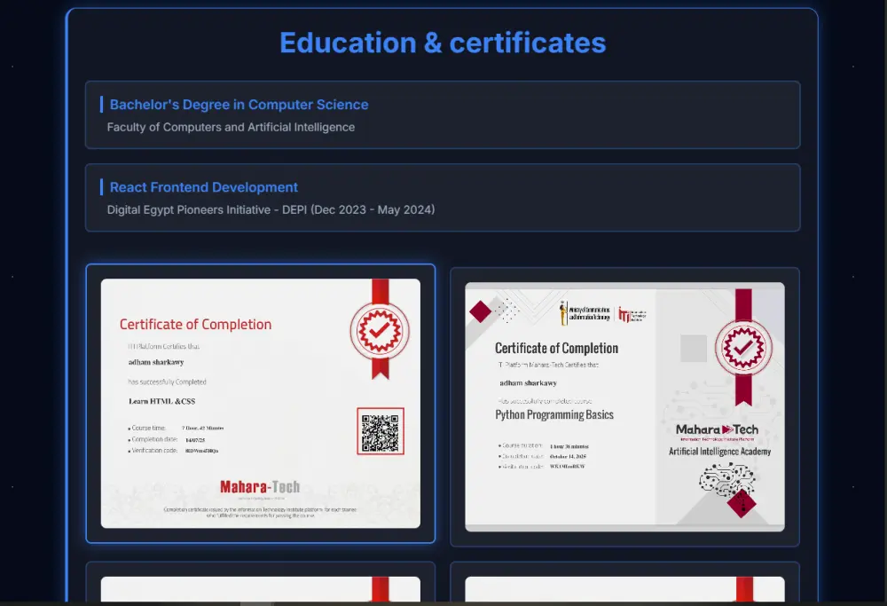 تصميم وبناء معرض أعمال Portfolio احترافي وجذاب